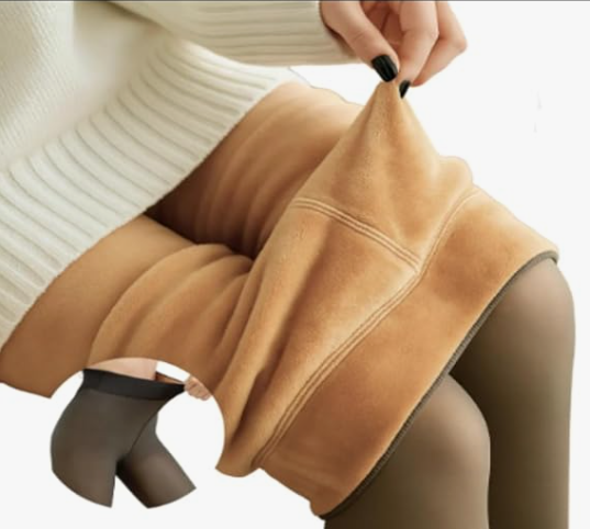 Pantimedias Térmicas de Terciopelo – Negras, Elegantes y Súper Cálidas Talla Única (equivale a 36–44)