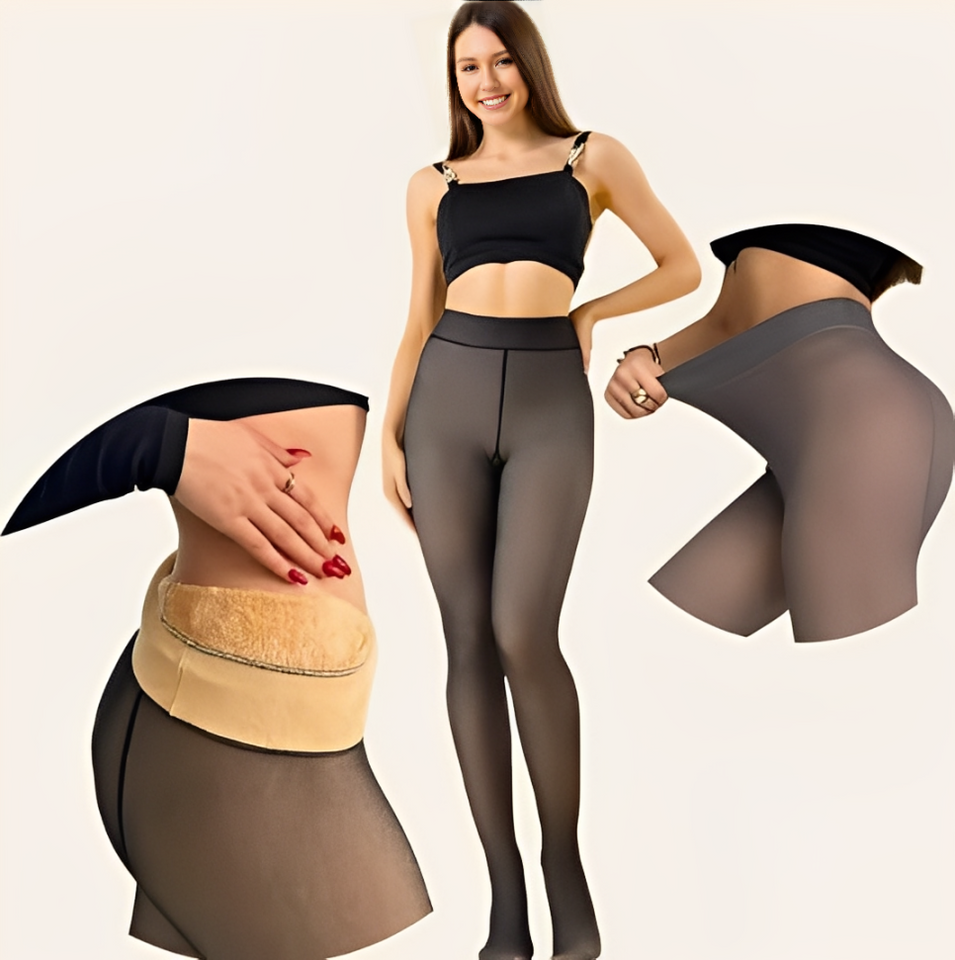 Pantimedias Térmicas de Terciopelo – Negras, Elegantes y Súper Cálidas Talla Única (equivale a 36–44)