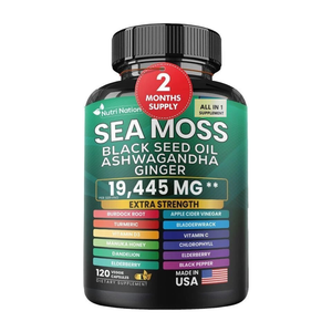 Suplemento Natural 8 en 1 – Sea Moss – Black Seed Oil – Ashwagandha – Extra Strength 19,445 mg | 120 cápsulas