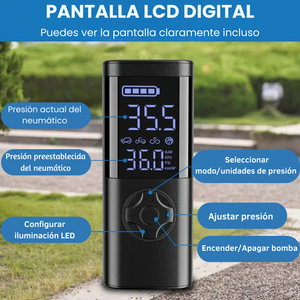 Bomba de Aire Eléctrica Portátil 3 en 1 – Inflador – Power Bank y Linterna