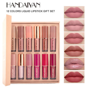 Kit con 12 Labiales Mate – Larga Duración y Resistente al Agua