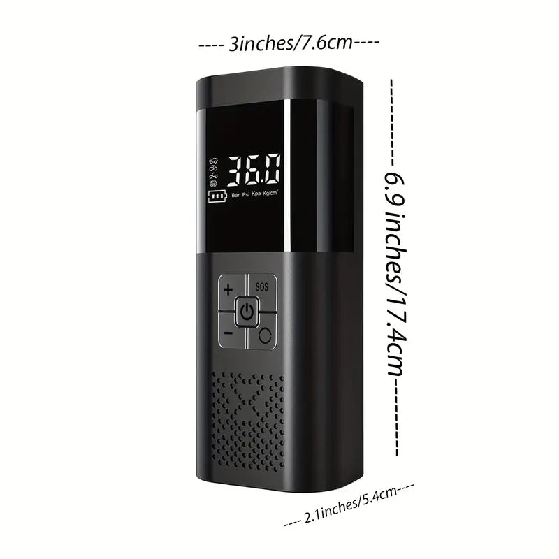 Bomba de Aire Eléctrica Portátil 3 en 1 – Inflador – Power Bank y Linterna
