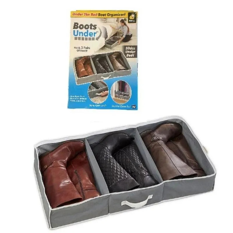 Organizador de botas de tela con 3 compartimentos de almacenamiento