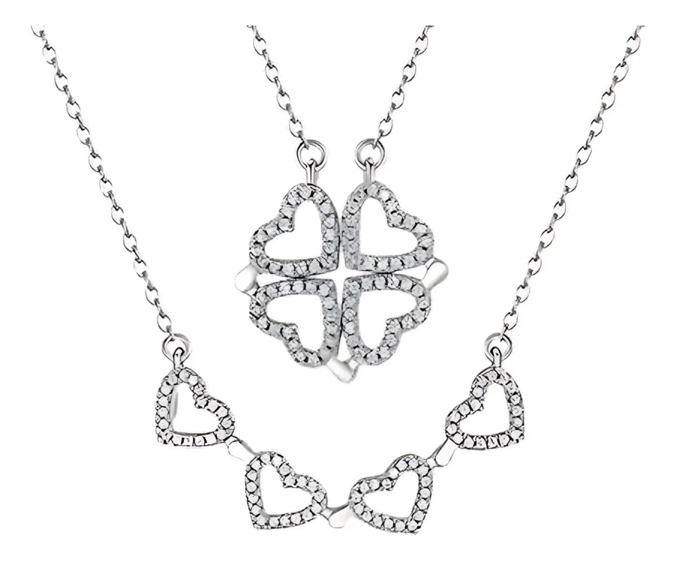 Collar Cadena Veneciana del Trébol de Corazón