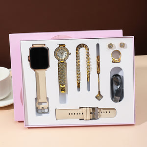 Kit Exclusivo 7 en 1 – Smartwatch A58 Plus + Accesorios y Joyas en un único kit completo