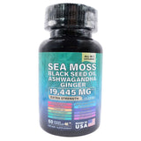 Suplemento Natural 8 en 1 – Sea Moss – Black Seed Oil – Ashwagandha – Extra Strength 19,445 mg | 120 cápsulas